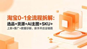 (18765期)淘宝0-1全流程拆解:选品+货源+AI主图+SKU+上架+推广+数据诊断,新手开店全链路-泰戈创艺资源库