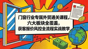 （18777期）门窗行业专属外贸通关课程，六大板块全覆盖，获客报价风控全流程实战教学-泰戈创艺资源库