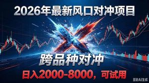 (18827期)2026创业新风口!最新对冲!跨品种对冲!日收益2000-6000+-泰戈创艺资源库