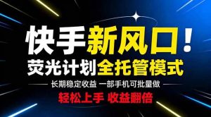 (18814期)快手新风口来了!一部手机即可操作,很多人已经开始批量放大收益-泰戈创艺资源库