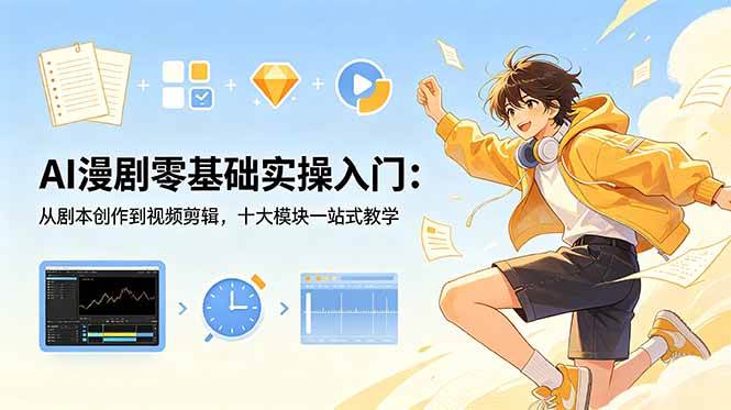 (18812期)AI漫剧零基础实操入门:从剧本创作到视频剪辑,十大模块一站式教学-泰戈创艺资源库