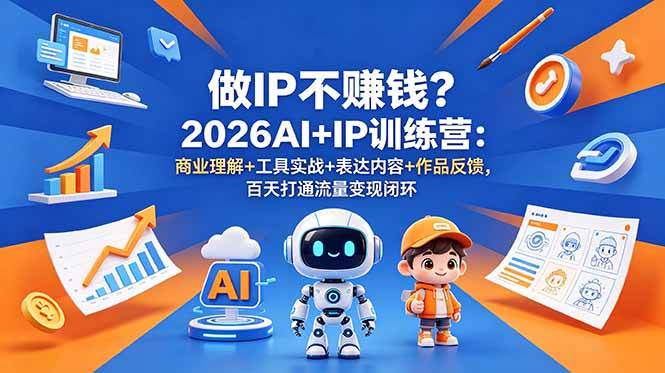 (18839期)做IP不赚钱?2026AI+IP训练营:商业理解+工具实战+表达内容+作品反馈,百天打通流量变现闭环-泰戈创艺资源库