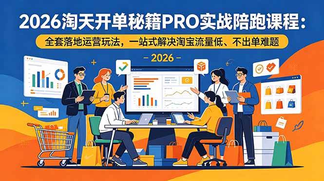 （18844期）2026淘天开单秘籍PRO实战陪跑课程：全套落地运营玩法，一站式解决淘宝流量低、不出单难题-泰戈创艺资源库