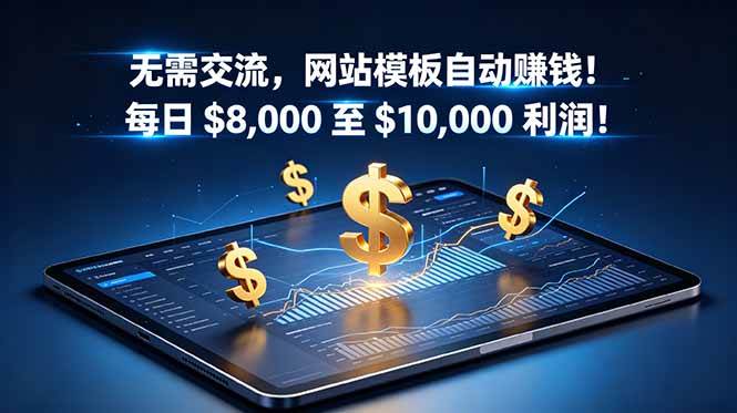 (18854期)无需交流,网站模板自动赚钱!每日 $8,000 至 $10,000 利润!【原创双语字幕】-泰戈创艺资源库