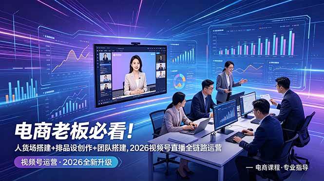（18845期）电商老板必看！人货场搭建+排品设计+素材创作+团队搭建，2026视频号直播全链路运营-泰戈创艺资源库
