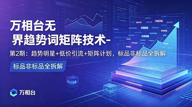 （18861期）万相台无界趋势词矩阵技术-第2期：趋势明星+低价引流+矩阵计划，标品非标品全拆解-泰戈创艺资源库