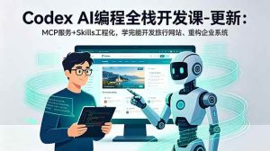 （18858期）Codex AI编程全栈开发课-更新：MCP服务+Skills工程化，学完能开发旅行网站、重构企业系统-泰戈创艺资源库