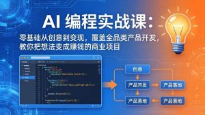 （18857期）AI编程实战课-第三期-6月更新：零基础从创意到变现，覆盖全品类产品开发，把想法变成赚钱项目-泰戈创艺资源库