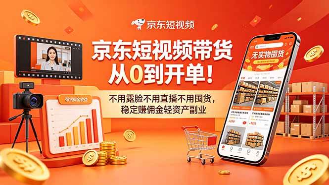 (18895期)京东短视频带货从0到开单!不用露脸不用直播不用囤货,稳定赚佣金轻资产副业-泰戈创艺资源库
