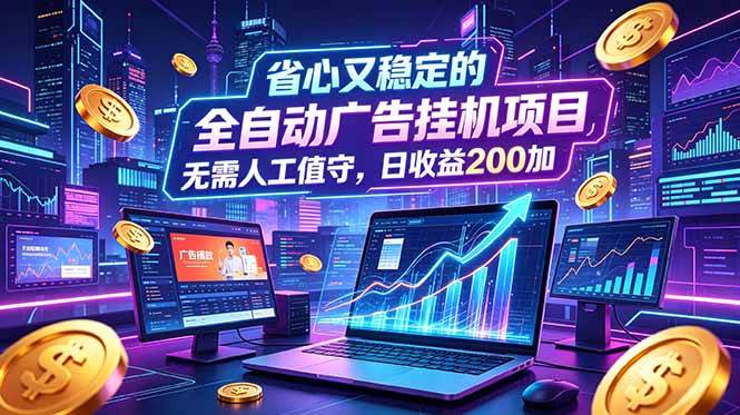 （18899期）全自动广告挂机项目，全程无需人工值守。稳定创收每日收益200+-泰戈创艺资源库