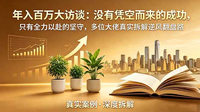 (18891期)年入百万大访谈-更新:没有凭空而来的成功,只有全力以赴的坚守,多位大佬真实拆解逆风翻盘路-泰戈创艺资源库