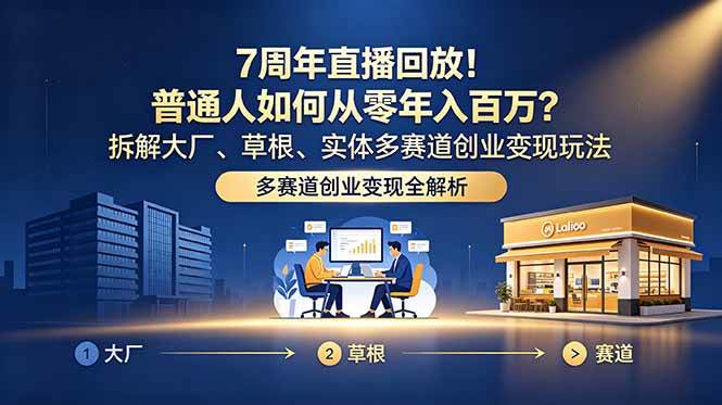 (18894期)7周年直播回放!普通人如何从零年入百万?拆解大厂、草根、实体多赛道创业变现玩法-泰戈创艺资源库