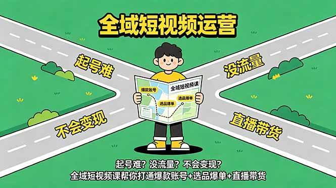 （18877期）起号难？没流量？不会变现？全域短视频课帮你打通爆款账号+选品爆单+直播带货-泰戈创艺资源库