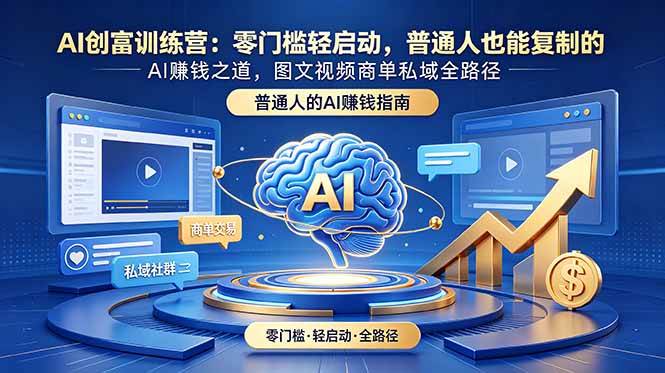 （18911期）AI创富训练营：零门槛轻启动，普通人也能复制的AI赚钱之道，图文视频商单私域全路径-泰戈创艺资源库