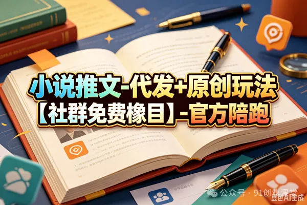 小说推文-代发+原创玩法【社群免费橡目】-官方陪跑-泰戈创艺资源库
