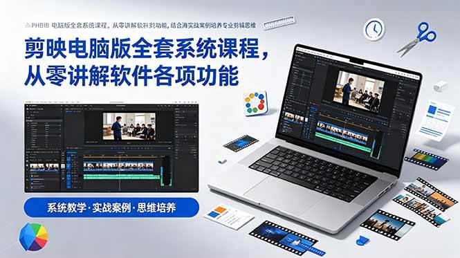 (18926期)剪映电脑版全套系统课程,从零讲解软件各项功能,结合海量实战案例培养专业剪辑思维-泰戈创艺资源库