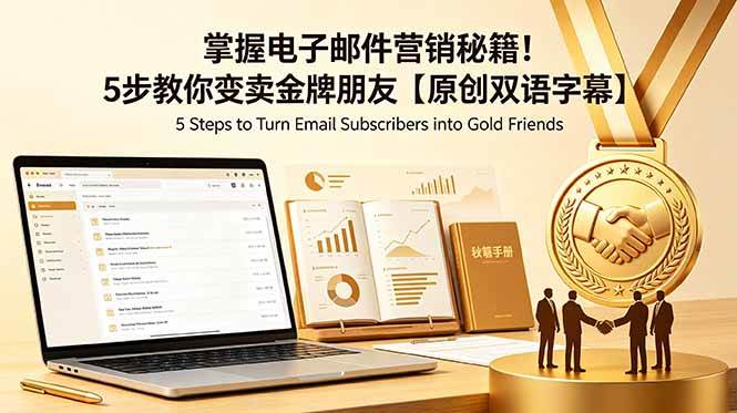 (18923期)掌握电子邮件营销秘籍!5步教你变卖金牌朋友【原创双语字幕】-泰戈创艺资源库