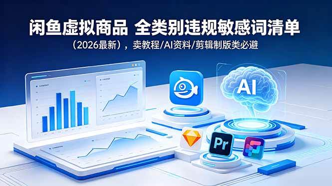（18961期）闲鱼虚拟商品 全类别违规敏感词清单（2026最新），卖教程/AI资料/剪辑制版类必避-泰戈创艺资源库
