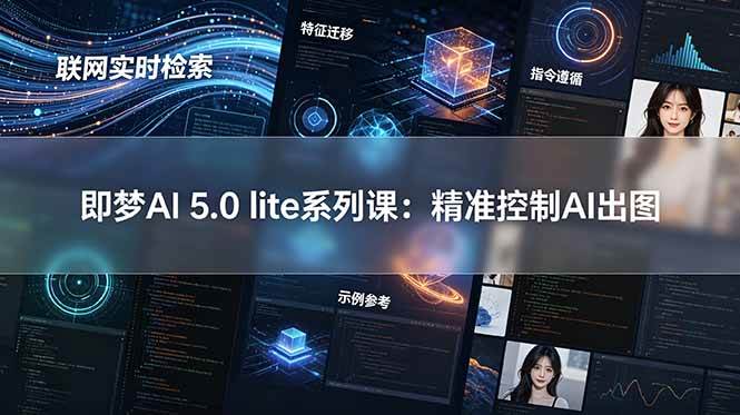 (18962期)即梦AI 5.0 lite实战课:联网实时检索+特征迁移+指令遵循+示例参考,精准控制AI出图-泰戈创艺资源库
