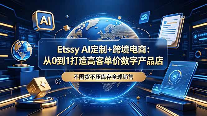 (18974期)Etsy AI定制+跨境电商:从0到1打造高客单价数字产品店,不囤货不压库存全球销售-泰戈创艺资源库