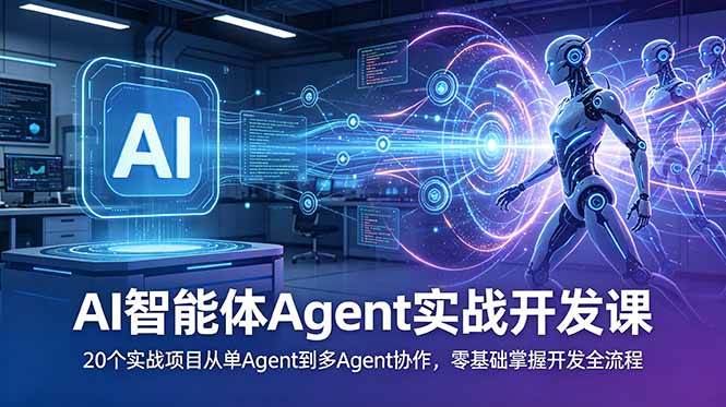 (18983期)AI智能体Agent实战开发课:20个实战项目从单Agent到多Agent协作,零基础掌握开发全流程-泰戈创艺资源库