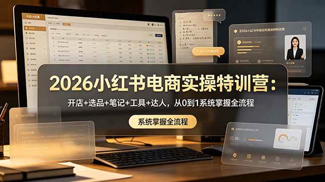 （18978期）2026小红书电商实操特训营：开店+选品+笔记+工具+达人，从0到1系统掌握全流程-泰戈创艺资源库