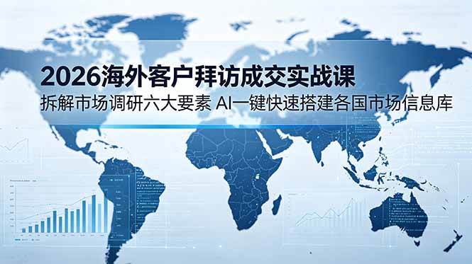 (18992期)2026海外客户拜访成交实战课:拆解市场调研六大要素,AI一键快速搭建各国市场信息库-泰戈创艺资源库