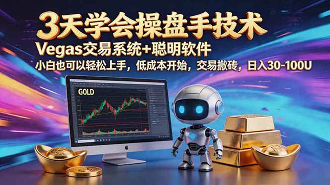 (19005期)三天学会操盘手技术,vegas技术+聪明软件,小白也可以轻松上手,日入500+-泰戈创艺资源库