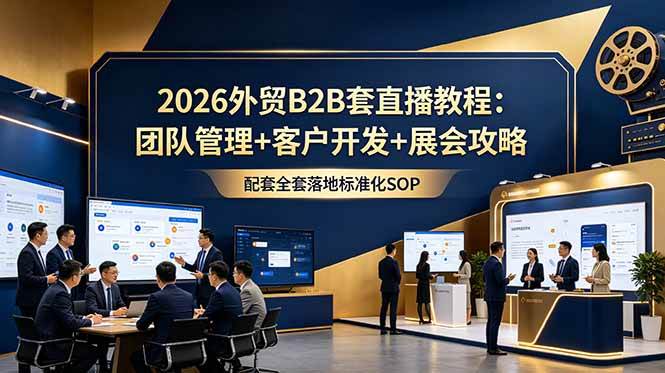 （18994期）2026外贸B2B套直播教程：团队管理+客户开发+展会攻略，配套全套落地标准化SOP-泰戈创艺资源库