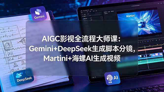 (19008期)AIGC影视全流程大师课:Gemini+DeepSeek生成脚本分镜,Martini+海螺AI生成视频-泰戈创艺资源库