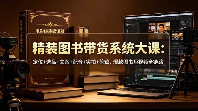 (19007期)精装图书带货系统大课:定位+选品+文案+配音+实拍+剪辑,爆款图书短视频全链路-泰戈创艺资源库