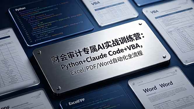 (19028期)财会审计专属 AI实战训练营:Python+Claude Code+VBA,Excel/PDF/Word自动化全流程-泰戈创艺资源库