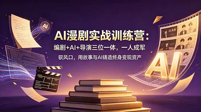 (19032期)AI漫剧实战训练营:编剧+AI+导演三位一体,一人成军 驭风口,用故事与AI铸造终身变现资产-泰戈创艺资源库