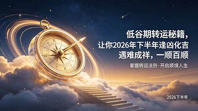 (19024期)付费文章:低谷期转运秘籍,让你2026年下半年逢凶化吉,遇难成祥,一顺百顺。-泰戈创艺资源库