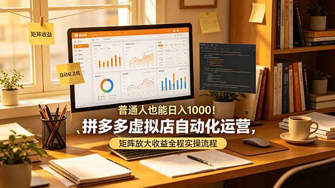 (19022期)普通人也能日入 1000!拼多多虚拟店自动化运营,矩阵放大收益全程实操流程-泰戈创艺资源库