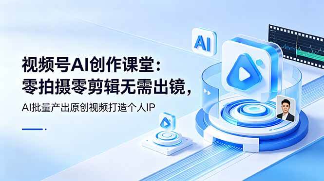 (19049期)视频号AI创作课堂:零拍摄零剪辑无需出镜,AI批量产出原创视频打造个人IP-泰戈创艺资源库