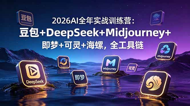 (19038期)2026AI全年实战训练营:豆包+DeepSeek+Midjourney+即梦+可灵+海螺,全工具链-泰戈创艺资源库
