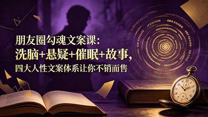 （19054期）朋友圈勾魂文案课：洗脑+悬疑+催眠+故事，四大人性文案体系让你不销而售-泰戈创艺资源库