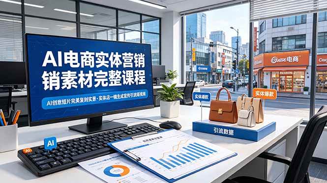 （19076期）AI电商实体营销素材完整课程，AI创意短片完美复刻实景，实体店一键生成宣传引流短视频-泰戈创艺资源库