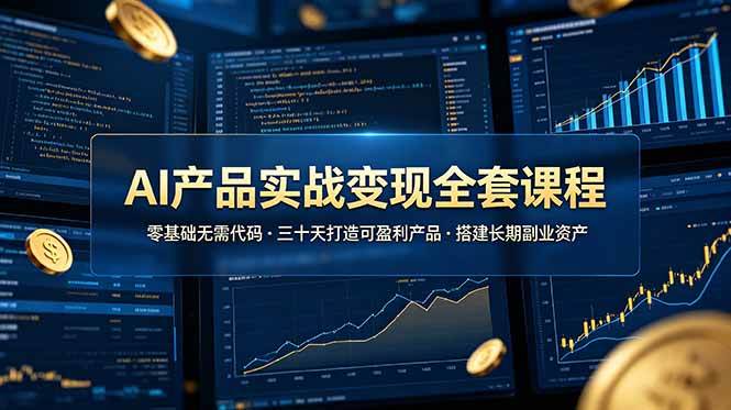 (19074期)AI产品实战变现全套课程,零基础无需代码,三十天打造可盈利产品搭建长期副业资产-泰戈创艺资源库
