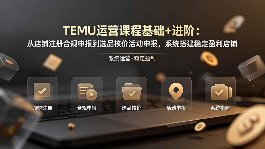 （19081期）TEMU运营课程（基础+进阶）：从店铺注册合规申报到选品核价活动申报，系统搭建稳定盈利店铺-泰戈创艺资源库