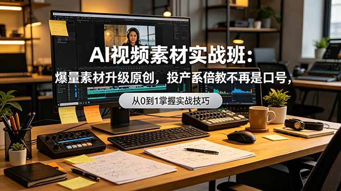 (19085期)AI视频素材实战班:爆量素材升级原创,投产翻倍不再是口号,0-1系统教学实战落地-泰戈创艺资源库