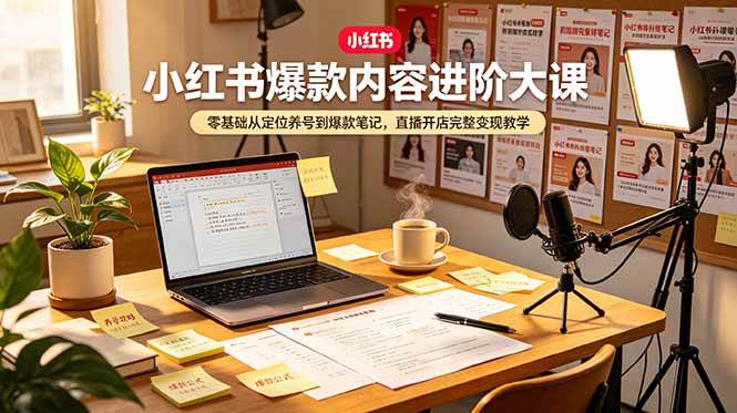 (19118期)小红书爆款内容进阶大课,零基础从定位养号到爆款笔记,直播开店完整变现教学-泰戈创艺资源库