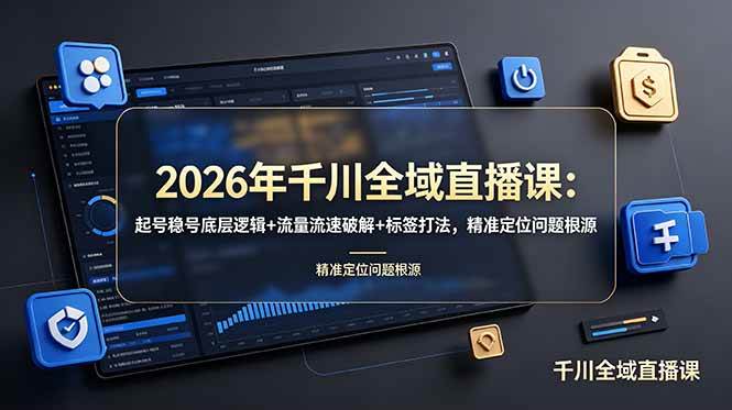 (19117期) 2026年千川全域直播课:起号稳号底层逻辑+流量流速破解+标签打法,精准定位问题根源-泰戈创艺资源库