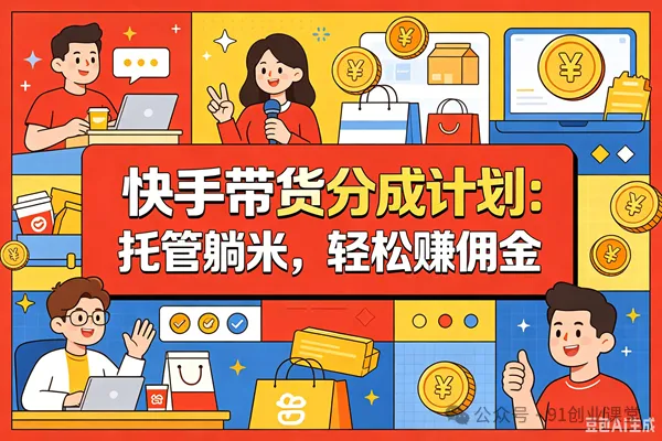 7月新项目——快手带货分成计划：托管躺米，轻松赚佣金，社裙兔费橡木-泰戈创艺资源库