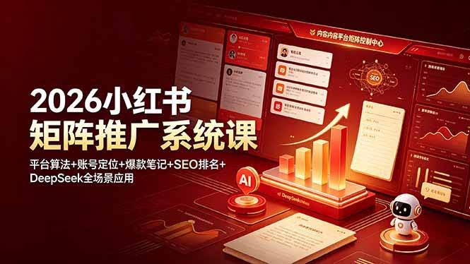 （19129期）2026小红书矩阵推广系统课：平台算法+账号定位+爆款笔记+SEO排名+DeepSeek全场景应用-泰戈创艺资源库