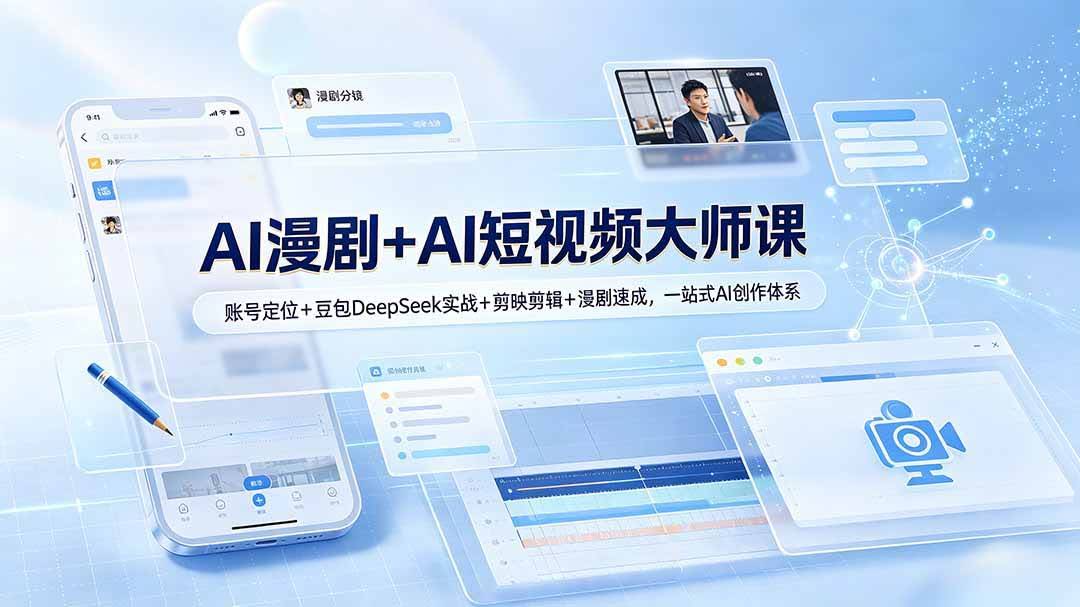 （19147期）AI漫剧+AI短视频大师课：账号定位+豆包DeepSeek实战+剪映剪辑+漫剧速成，一站式AI创作体系-泰戈创艺资源库