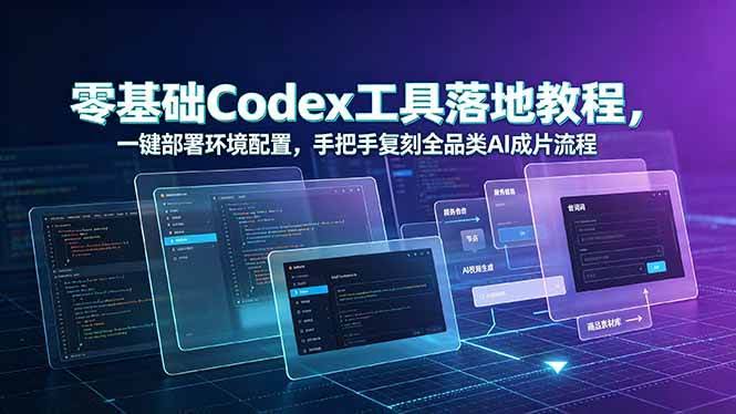 (19152期)零基础Codex工具落地教程,一键部署环境配置,手把手复刻全品类AI成片流程-泰戈创艺资源库