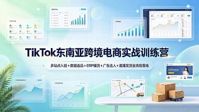 (19155期)TikTok东南亚跨境电商实战训练营:多站点入驻+数据选品+ERP铺货+广告达人+直播发货全流程落地-泰戈创艺资源库