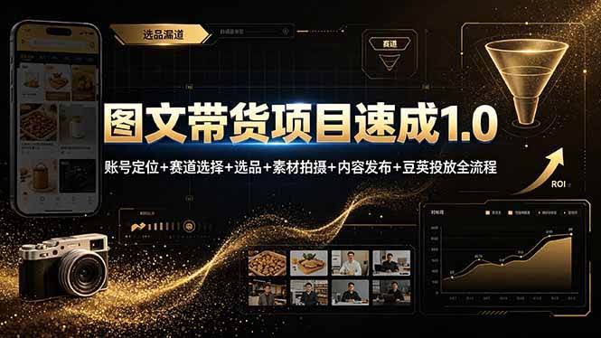 （19154期）图文带货项目速成1.0：账号定位+赛道选择+选品+素材拍摄+内容发布+豆荚投放全流程-泰戈创艺资源库